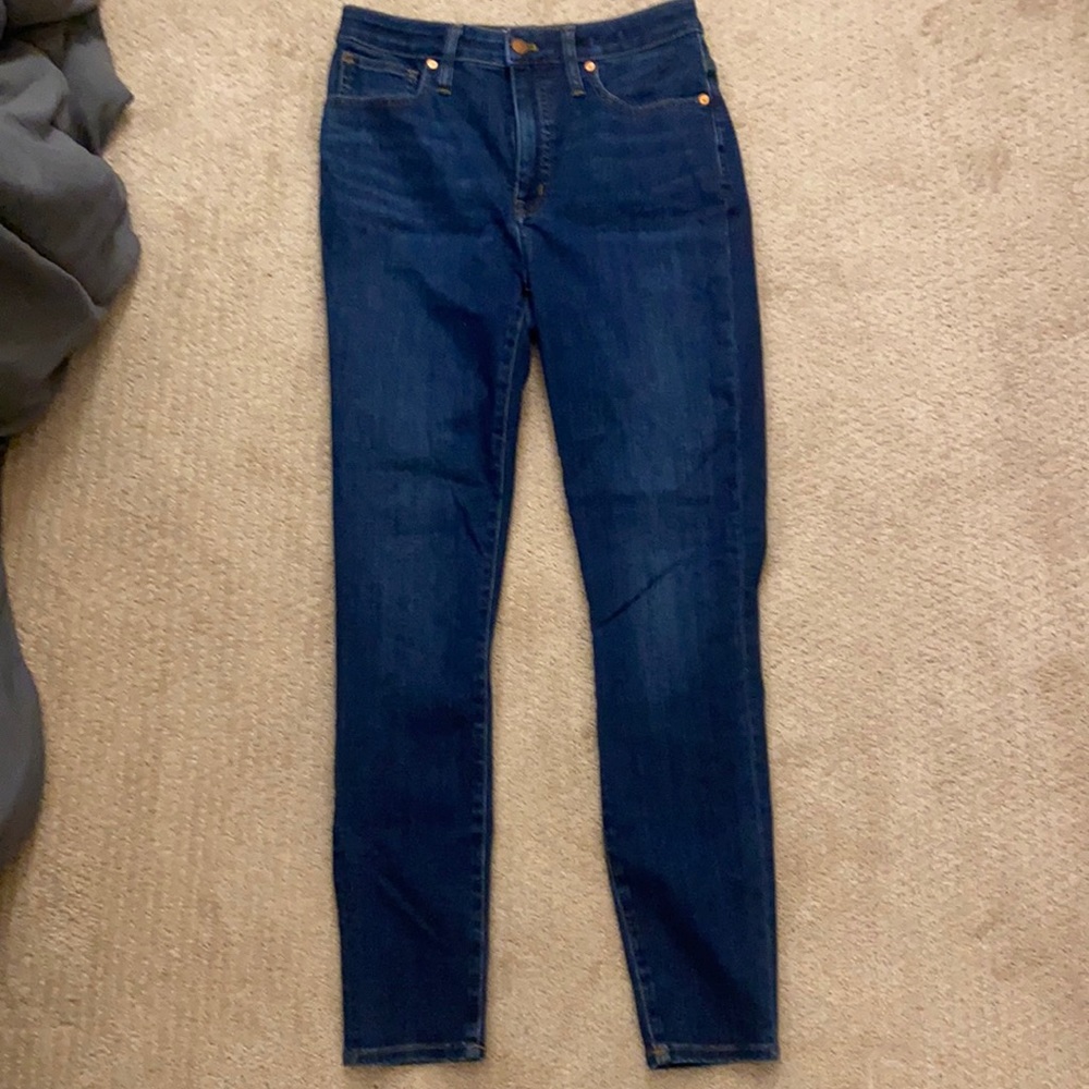 Madewell Curvy High Rise Skinny Jeans (27) Dark Blue Wash